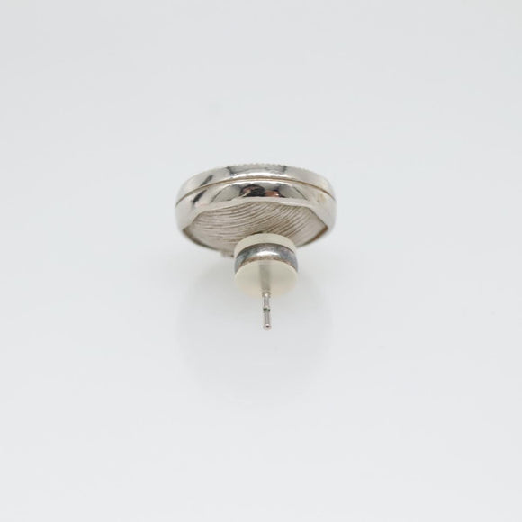 CHANEL Pierce Earring metal Silver CC Auth bs29158