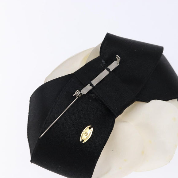 CHANEL Camelia Brooch Nylon White CC Auth bs29161