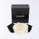 CHANEL Camelia Brooch Nylon White CC Auth bs29161-6