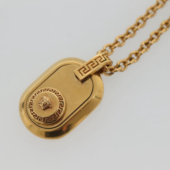VERSACE Necklace metal Gold Auth bs29163