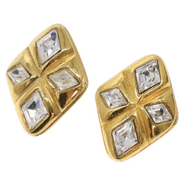 CHANEL Earring metal Gold CC Auth bs29166