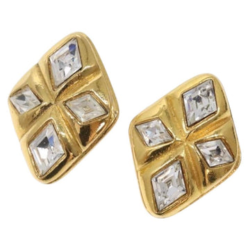 CHANEL Earring metal Gold CC Auth bs29166