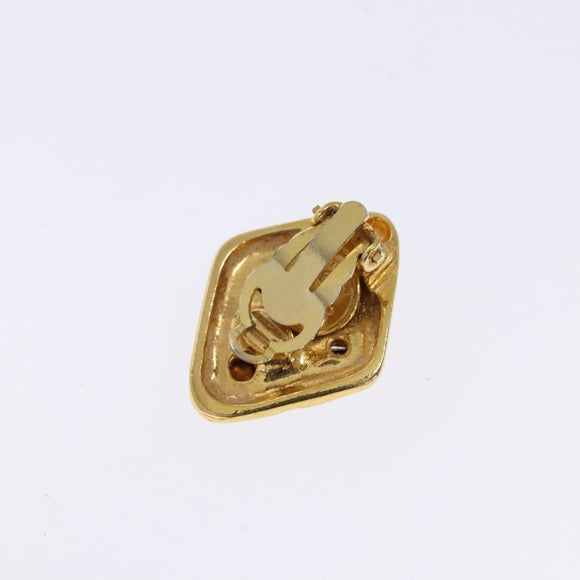 CHANEL Earring metal Gold CC Auth bs29166