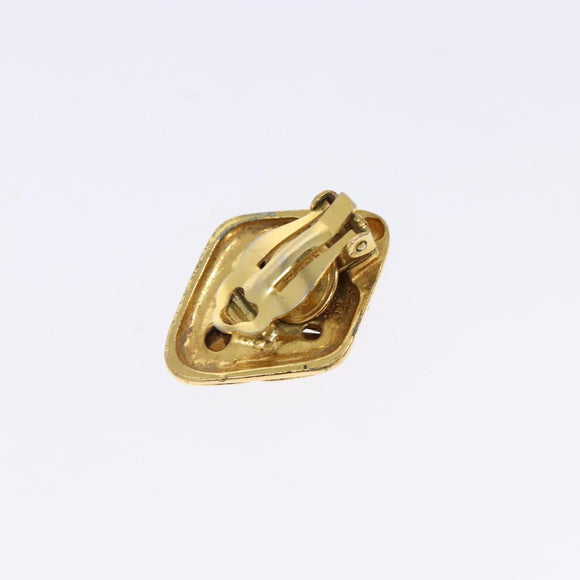 CHANEL Earring metal Gold CC Auth bs29166