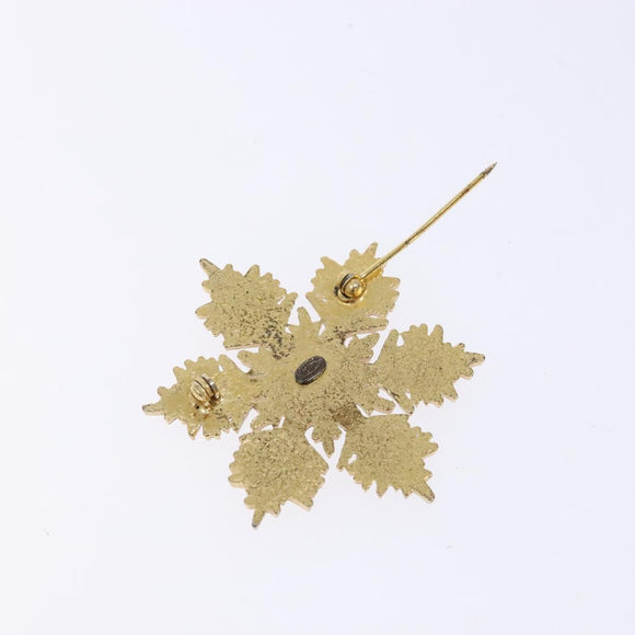 CHANEL Brooch metal Gold Tone CC Auth bs29167