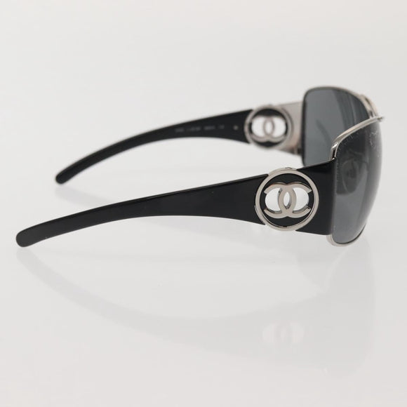 CHANEL Sunglasses plastic Black CC Auth bs29183