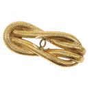CHANEL Brooch metal Gold CC Auth bs29186-1