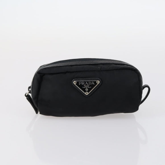 PRADA Pouch Nylon 4Set Black Khaki purple Auth bs29189