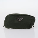 PRADA Pouch Nylon 4Set Black Khaki purple Auth bs29189-15