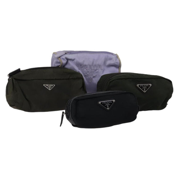 PRADA Beutel Nylon 4er-Set Schwarz Khaki Lila Auth bs29189