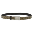 GUCCI GG Supreme Belt Leather 2Set Black Beige Auth bs29191-2