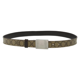 GUCCI GG Supreme Belt Leather 2Set Black Beige Auth bs29191 - 0