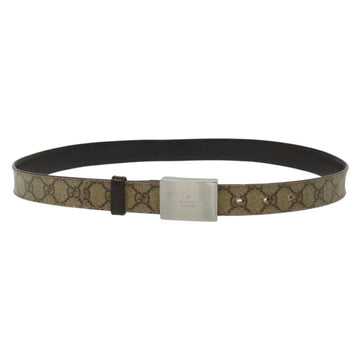 GUCCI GG Supreme Belt Leather 2Set Black Beige Auth bs29191 - 0