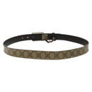 GUCCI GG Supreme Belt Leather 2Set Black Beige Auth bs29191-3