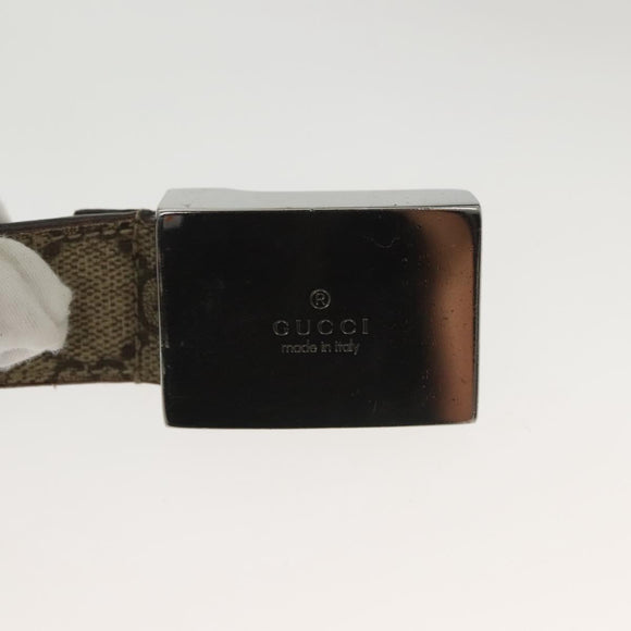 GUCCI GG Supreme Belt Leather 2Set Black Beige Auth bs29191