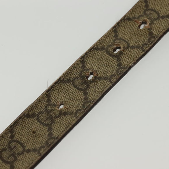 GUCCI GG Supreme Belt Leather 2Set Black Beige Auth bs29191
