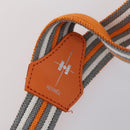 HERMES Suspenders Belt Canvas Leather 2Set Orange Auth bs29192-11
