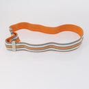 HERMES Suspenders Belt Canvas Leather 2Set Orange Auth bs29192-5