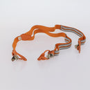 HERMES Suspenders Belt Canvas Leather 2Set Orange Auth bs29192-7