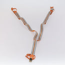 HERMES Suspenders Belt Canvas Leather 2Set Orange Auth bs29192-8