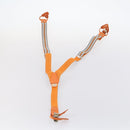 HERMES Suspenders Belt Canvas Leather 2Set Orange Auth bs29192-9