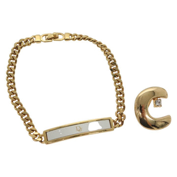 Christian Dior Brooch metal 2Set Gold Auth bs29193