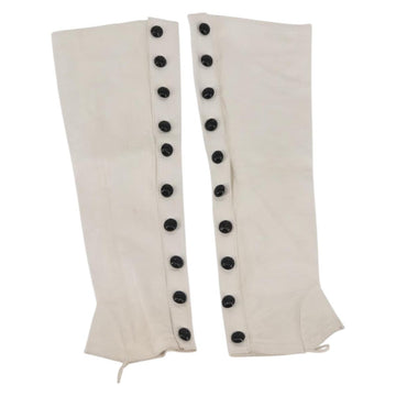 CHANEL Arm Cover Leather White CC Auth bs29195