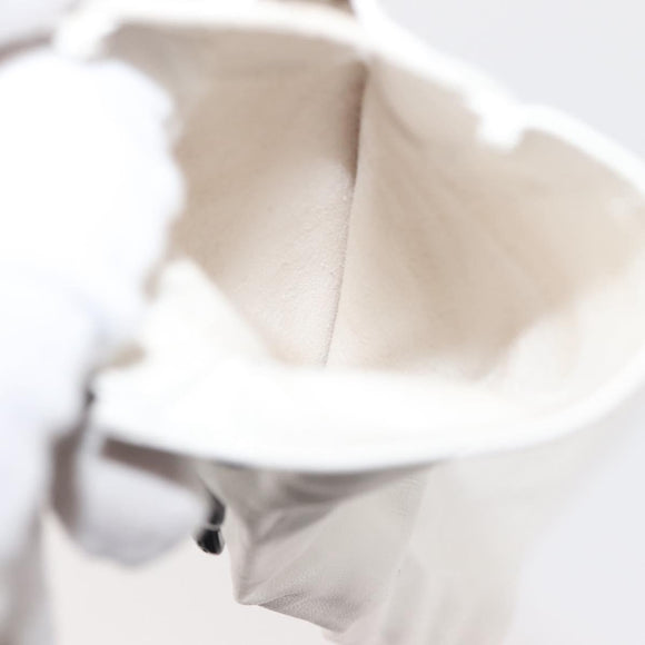 CHANEL Arm Cover Leather White CC Auth bs29195