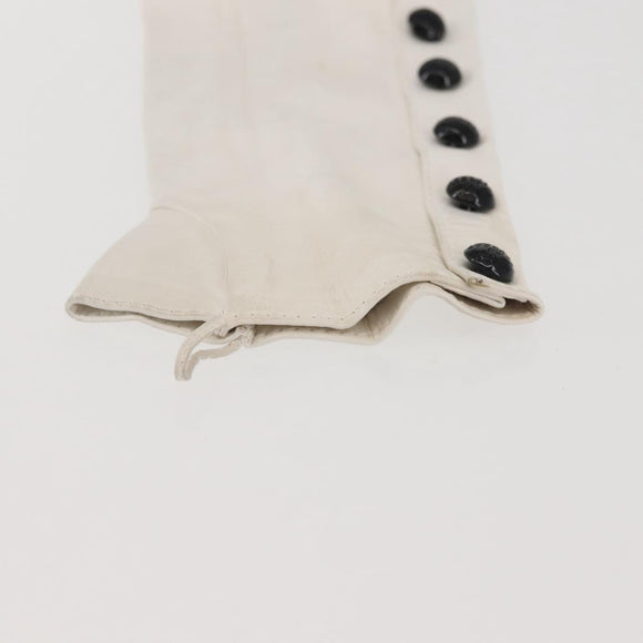 CHANEL Arm Cover Leather White CC Auth bs29195