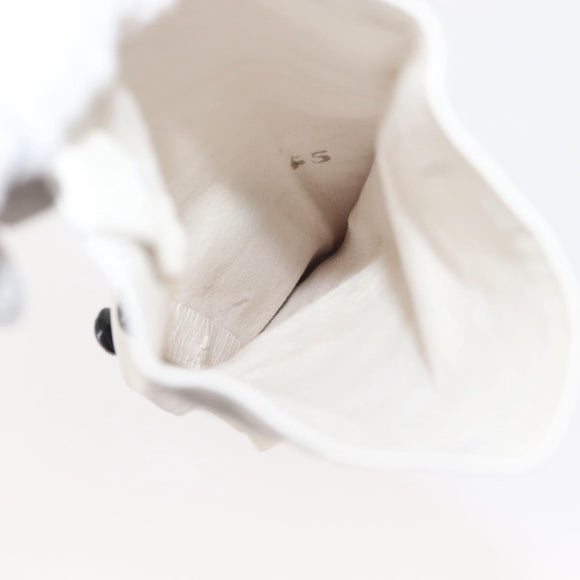 CHANEL Arm Cover Leather White CC Auth bs29195