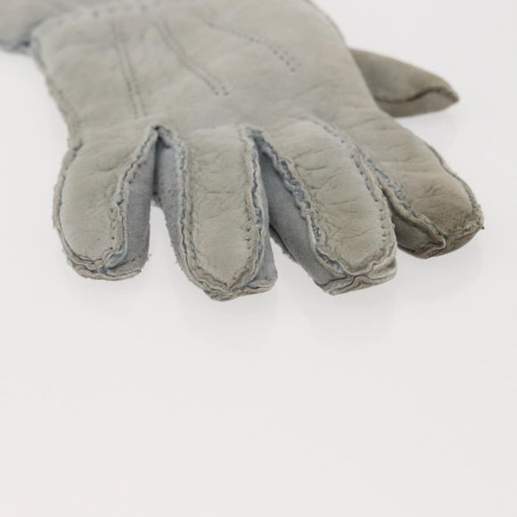 CHANEL Gloves Mouton Blue CC Auth bs29196