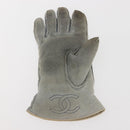 CHANEL Gloves Mouton Blue CC Auth bs29196-8