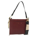 Chloe Shoulder Bag Leather 2way Bordeaux Gold Silver Auth bs29200-1