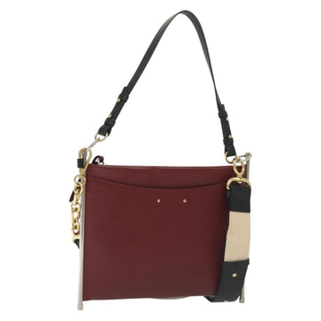 Chloe Shoulder Bag Leather 2way Bordeaux Gold Silver Auth bs29200