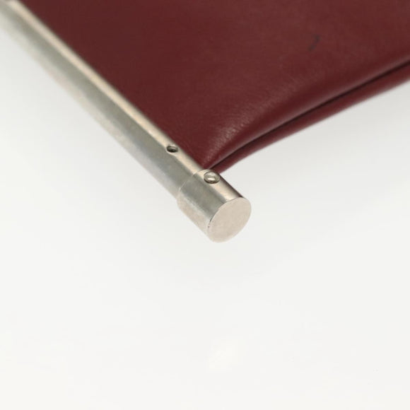 Chloe Shoulder Bag Leather 2way Bordeaux Gold Silver Auth bs29200