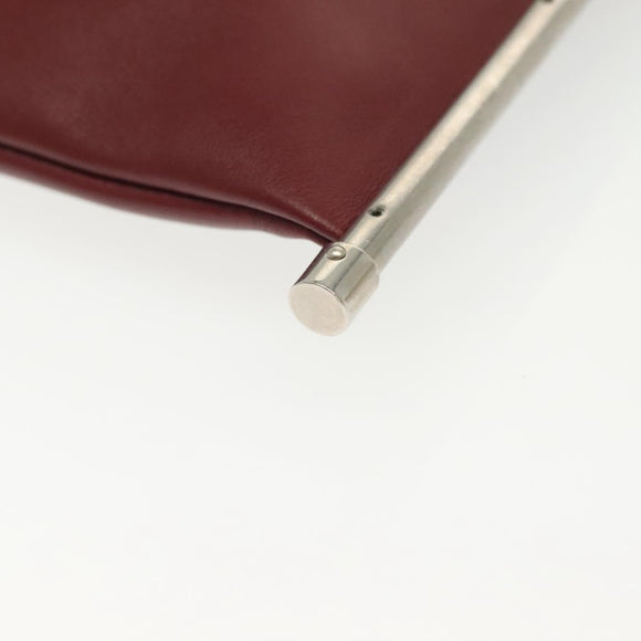 Chloe Shoulder Bag Leather 2way Bordeaux Gold Silver Auth bs29200