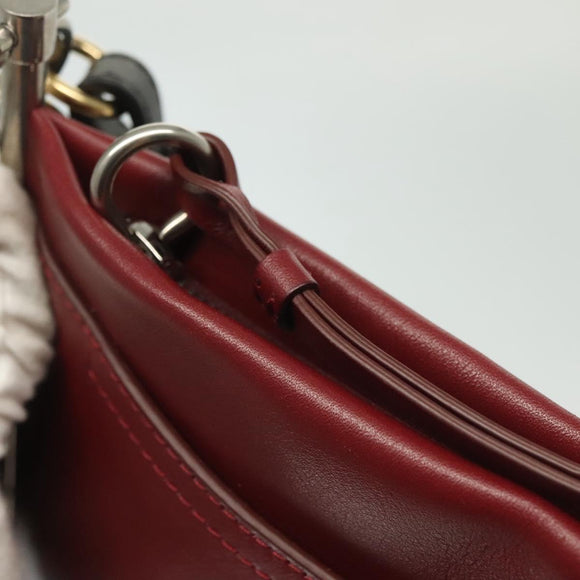 Chloe Shoulder Bag Leather 2way Bordeaux Gold Silver Auth bs29200