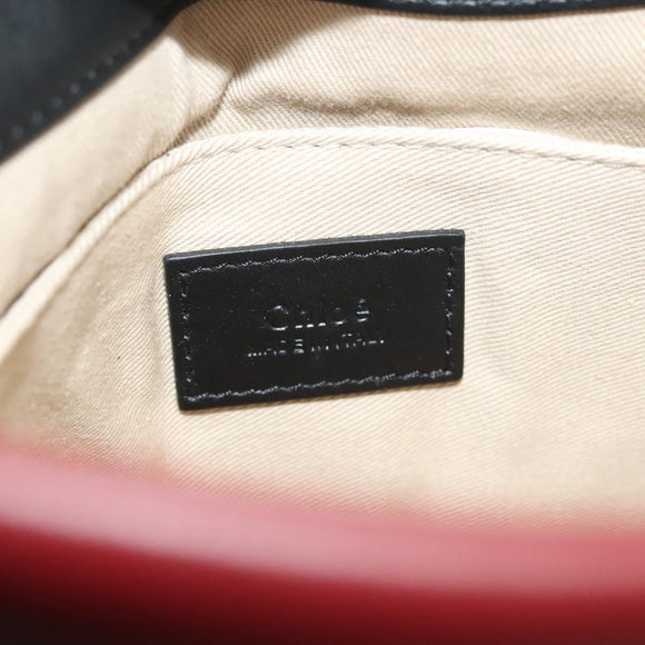 Chloe Shoulder Bag Leather 2way Bordeaux Gold Silver Auth bs29200