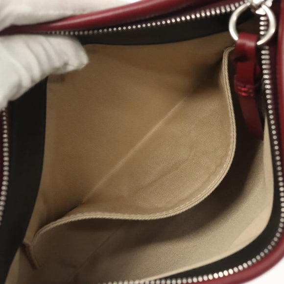 Chloe Shoulder Bag Leather 2way Bordeaux Gold Silver Auth bs29200