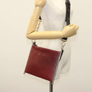 Chloe Shoulder Bag Leather 2way Bordeaux Gold Silver Auth bs29200-24