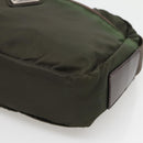 PRADA Shoulder Bag Nylon Khaki Silver Auth bs29203-14
