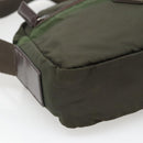 PRADA Shoulder Bag Nylon Khaki Silver Auth bs29203-15