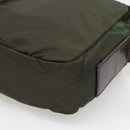 PRADA Shoulder Bag Nylon Khaki Silver Auth bs29203-16