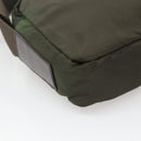 PRADA Shoulder Bag Nylon Khaki Silver Auth bs29203-17