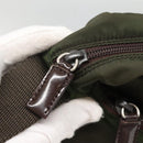 PRADA Shoulder Bag Nylon Khaki Silver Auth bs29203-9