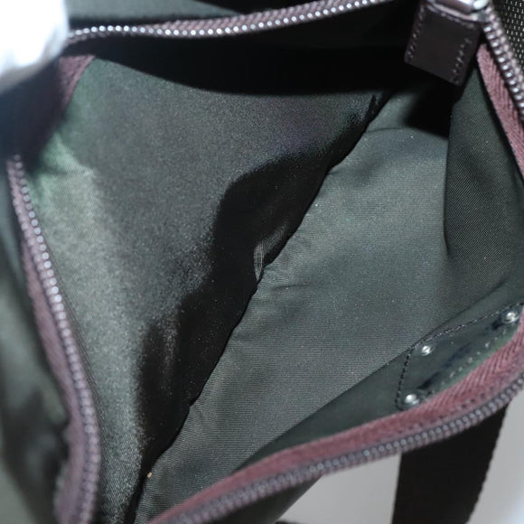 PRADA Shoulder Bag Nylon Khaki Silver Auth bs29203