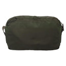 PRADA Shoulder Bag Nylon Khaki Silver Auth bs29203-2