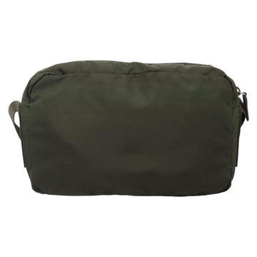 PRADA Shoulder Bag Nylon Khaki Silver Auth bs29203 - 0
