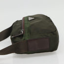 PRADA Shoulder Bag Nylon Khaki Silver Auth bs29203-4