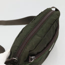 PRADA Shoulder Bag Nylon Khaki Silver Auth bs29203-6